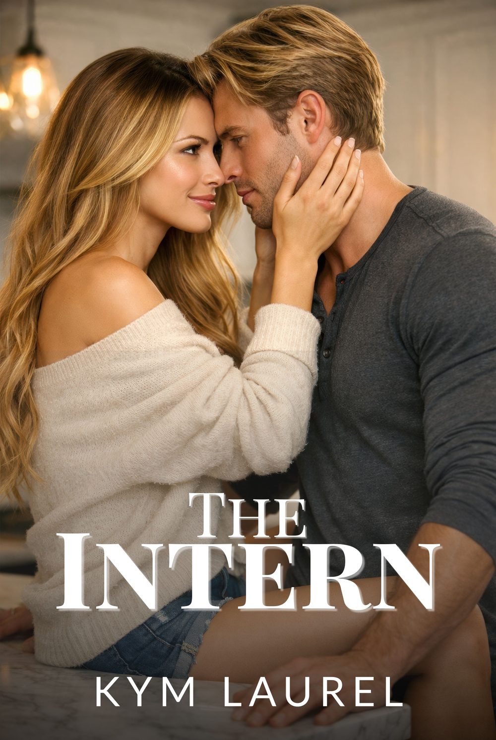 Cover of The Intern by Kym Laurel — a couple in an intimate embrace at home